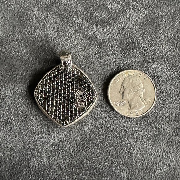 David Yurman Chevron Pendant w/ Pavé Black Diamonds - RARE - Picture 13 of 16